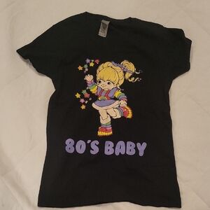 Gildan Black 80's Baby Womans  T-Shirt with Colorful Design